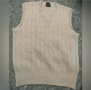 Nordstrom Cream Cable Wool Sweater VEST